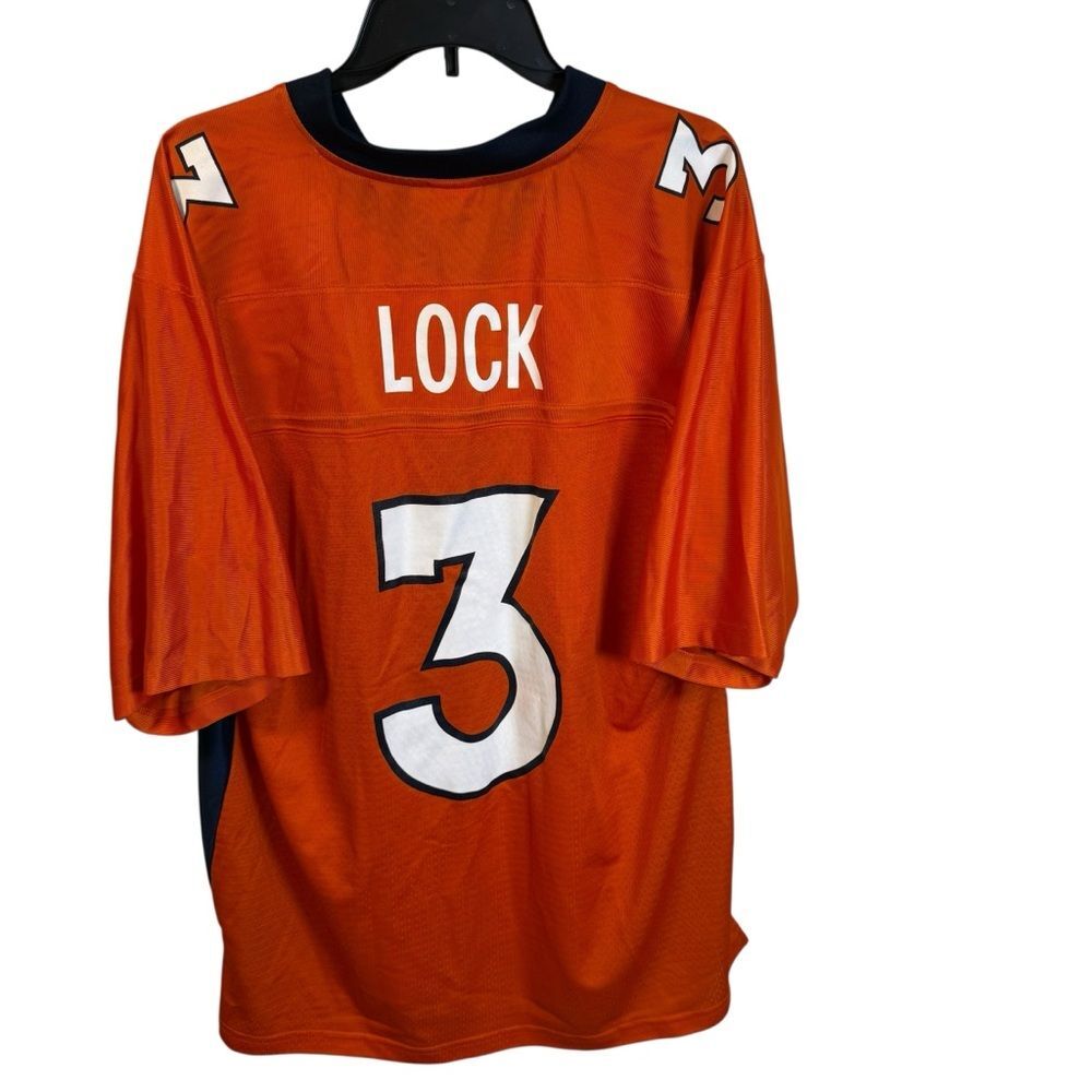 NFL Denver Broncos Orange/Navy FB Jersey #3 Lock Size Large Decent Condition - Picture 4 of 7